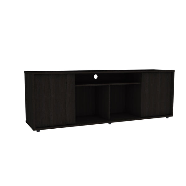 Edmonton 2 Piece Living Room Set, TV Stand + Bar Cabinet , Black / Espresso