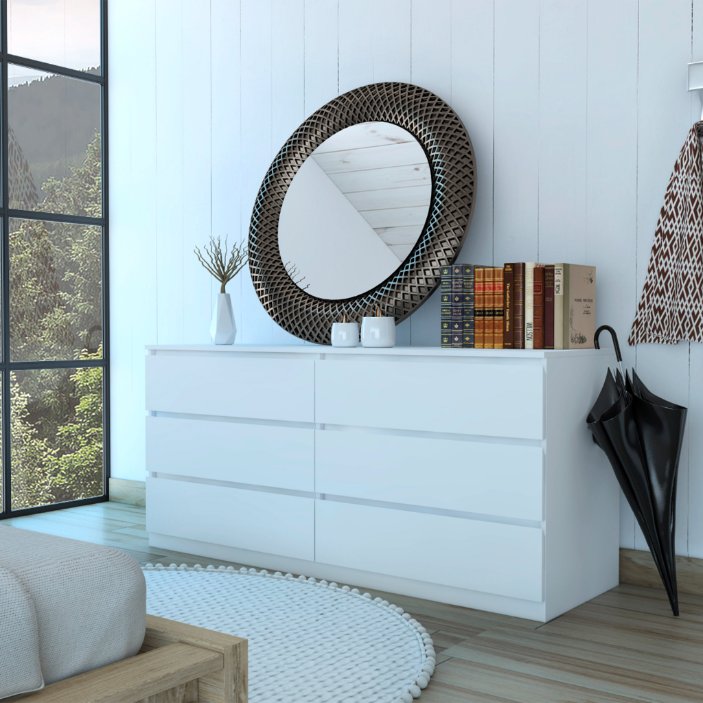 Seul Six Drawer Double Dresser, Superior Top – FM FURNITURE