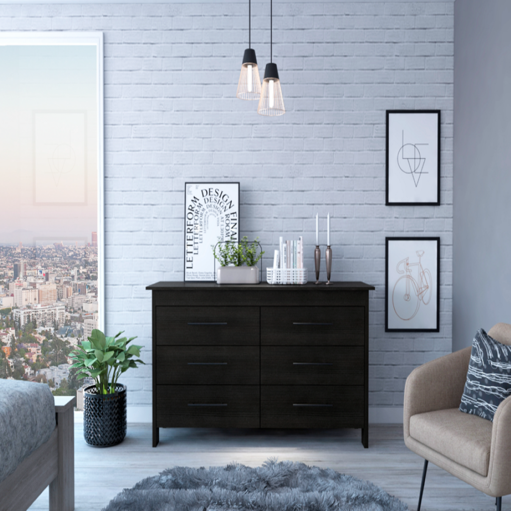 Luxor Six Drawer Double Dresser FM FURNITURE Luxor Six Drawer Double Dresser FM FURNITURE