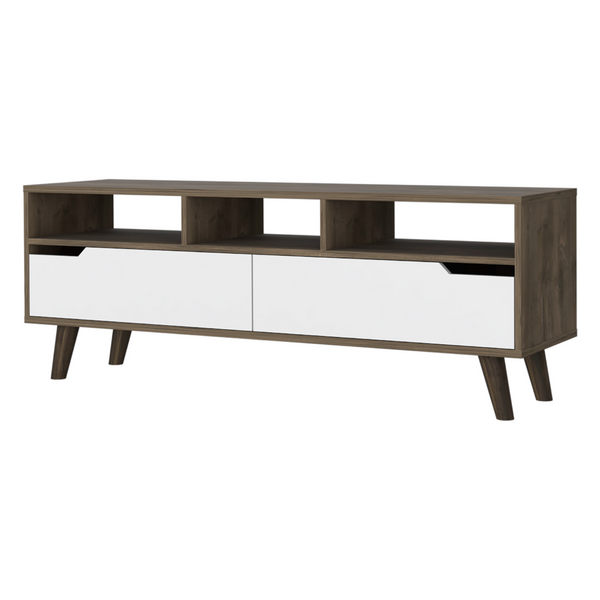 Hamburg TV Stand For TV´s up 52", Four Legs, Three Open Shelves,Two Drawers