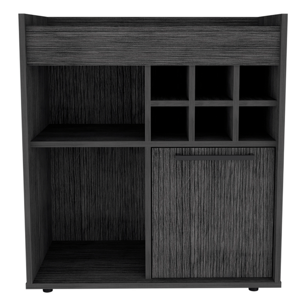 Leeds Bar Cabinet, One Cabinet, Divisions, Two Concealed Shelves, Six Cubbies for Liquors