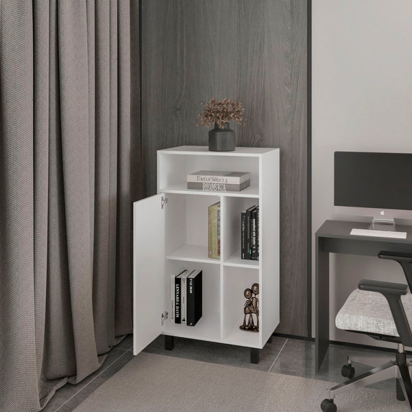 Blackwater Cabinet with Open Storage and 1 Door, White