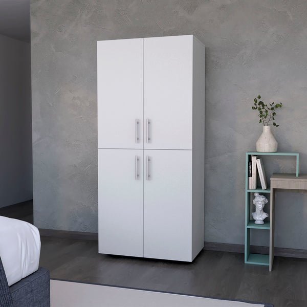 Hazel Armoire with 2 doors , 4 shelves and 2 clothes hanging bar