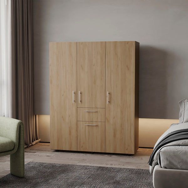 Alamo Lake Armoire Multi-storage with one Drawer, Natural Oak