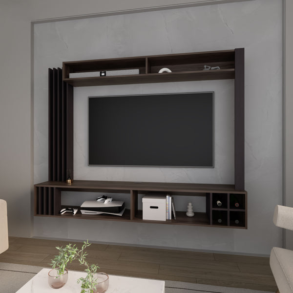 Franklin Entertainment Center with Open Storagand Storage Wine , Wenge