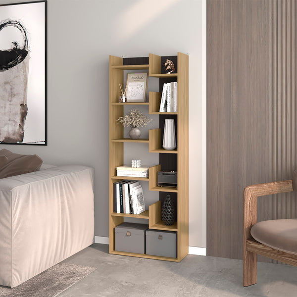 FM FURNITURE Perry Bookcase in Melamine with Open Storage, White