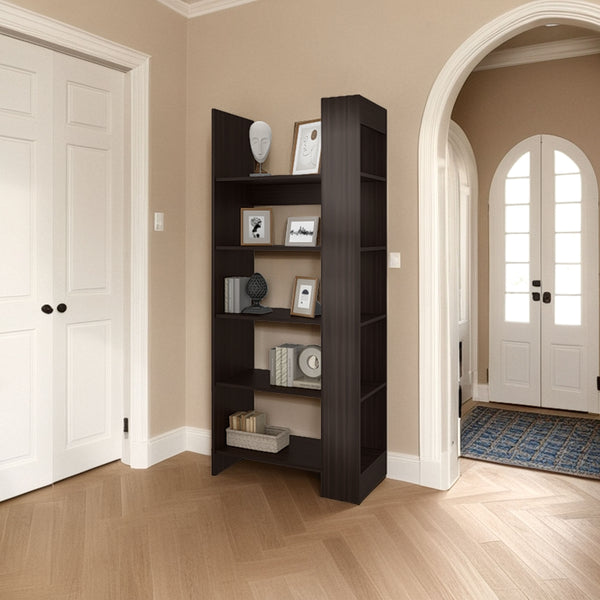Doney Park 5-Shelf Open Bookcase, Contemporary Design for Display and Storage, Stained Walnut
