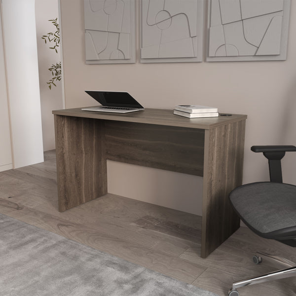 FM FURNITURE Rough Rock Minimalist Home Office Work Desk with Cable Management , Dark Walnut