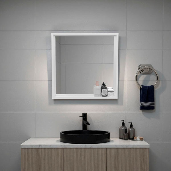 Porta Wall Mounted Bathroom Mirror Cabinet with Storage, White