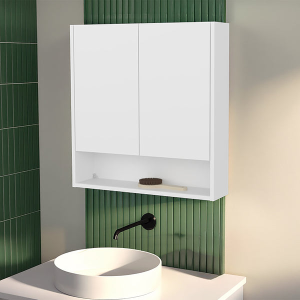 Gaviota Wall-Mounted Medicine Cabinet, Two Doors, Three Interior Shelves, Modern Bathroom Storage Unit, White