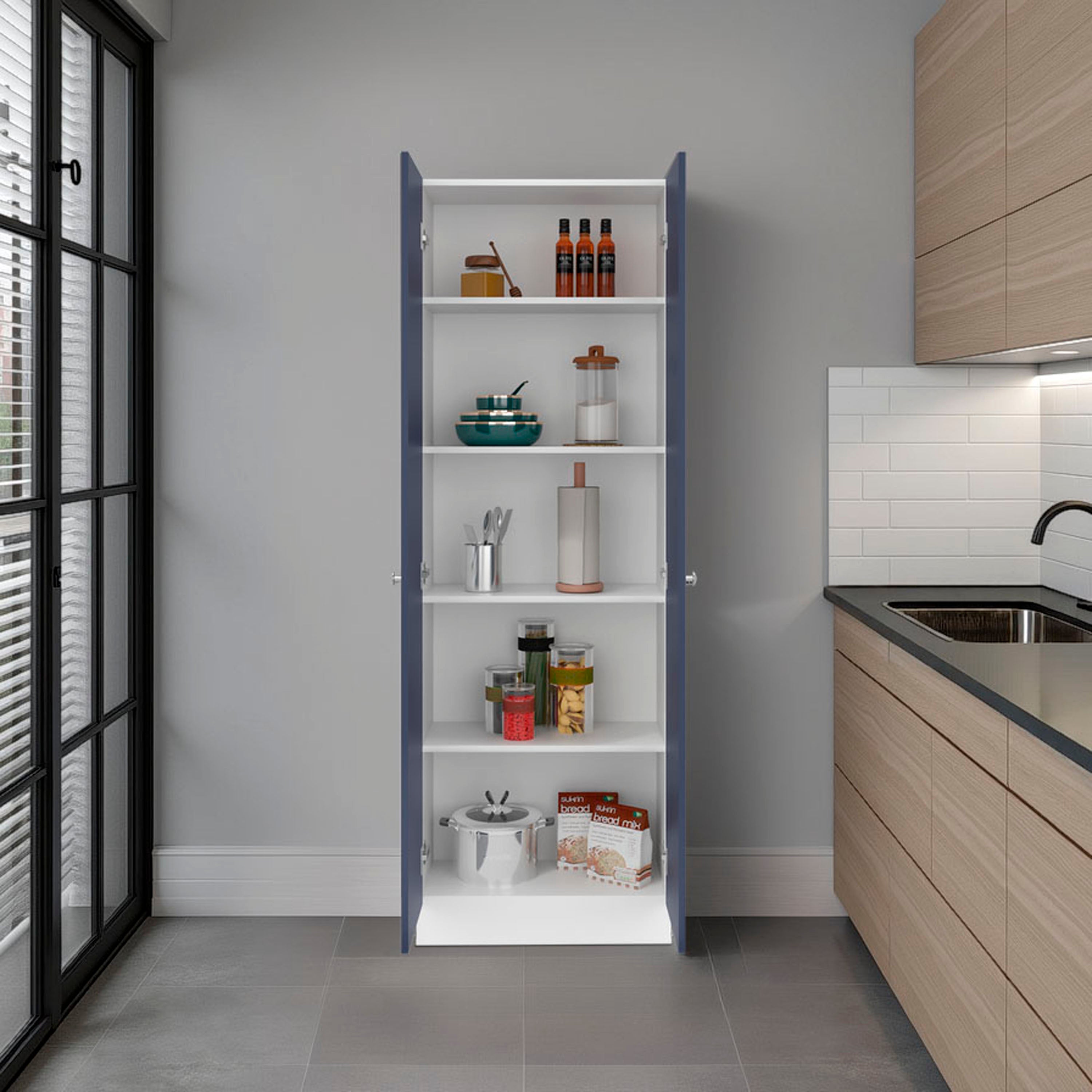 ARIZONA CITY Multi-Purpose Cupboard with Five Shelves and Storage