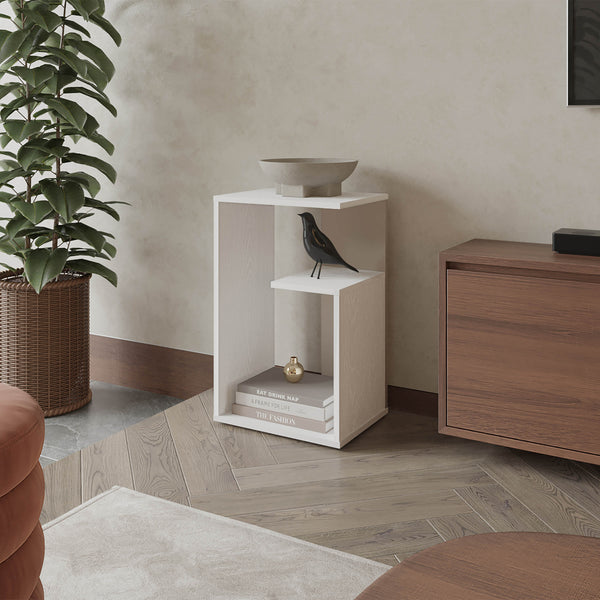 Vega Side Table in melamine with open storage