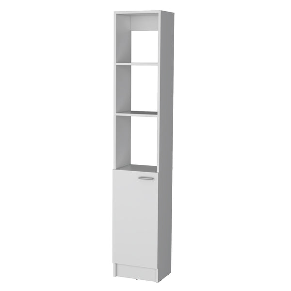 Brenda Linen Cabinet with 1 door, 3 open shelves and 2 hidden shelves