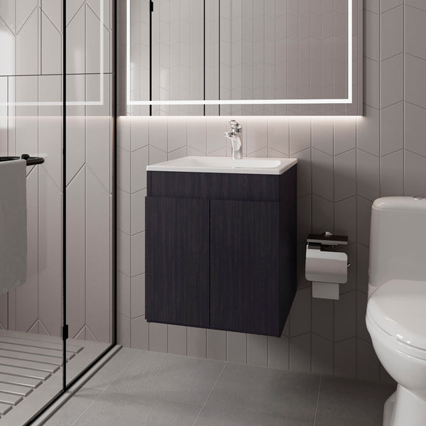 Shoshoni Bathroom Vanity with two Doors, Wengue