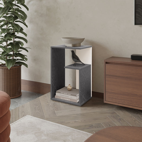 Vega Side Table, Onix and White