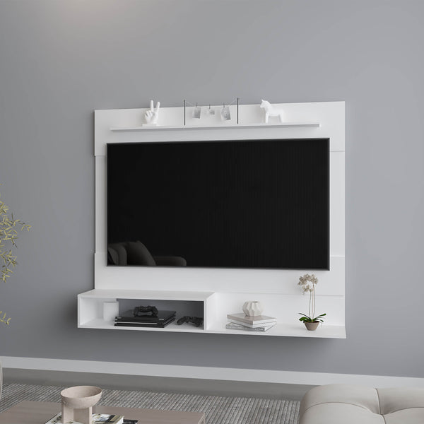 Irmo Wall-Mounted Entertainment Center with Shelves White