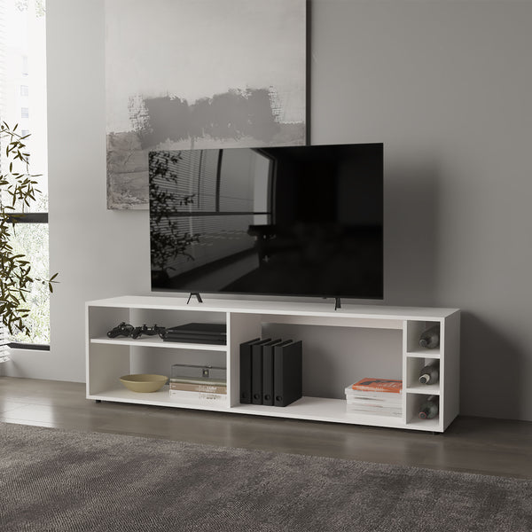 Mayo TVStand for 70" Screen with Open Storage and Melamine Finish, White