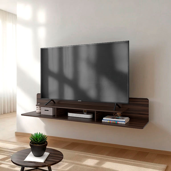 Dragon Tv Stand with Open Storage, Stained Walnut