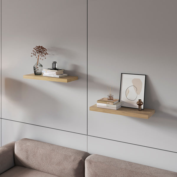 Iva Floating Shelf in Melamine x2,Macadamia