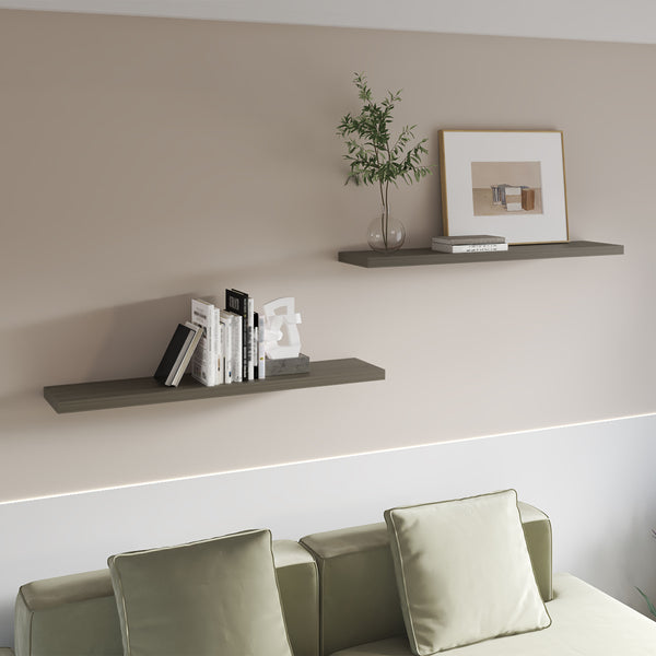 Greer Floating Shelf x2, Smokey Oak