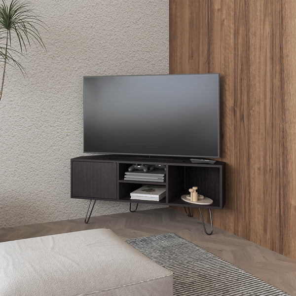 Fredonia Tv Stand 65" with a Door and Open Storage, Wengue