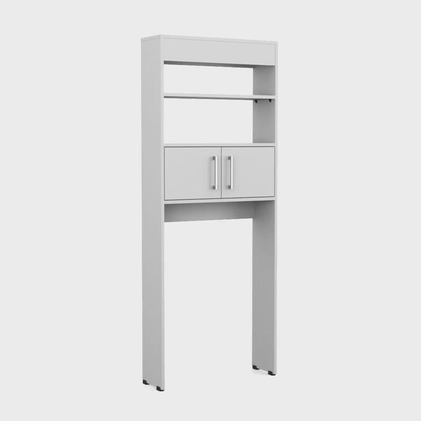 FM FURNITURE Bisbee 2-Door Over-the-Toilet Bathroom Storage Cabinet Shelf, White