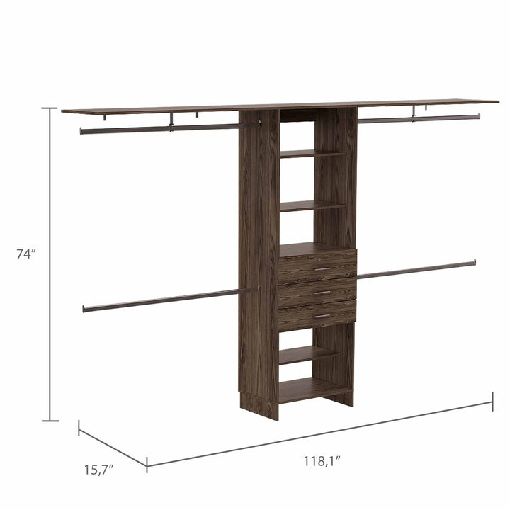 FM Dark Walnut Closet System 