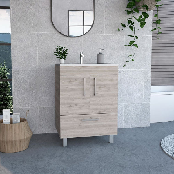 Othello Single Bathroom Vanity, Double Door Cabinet, One Drawer
