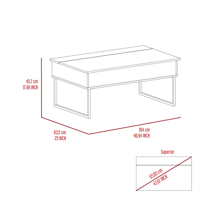 Lift Top Coffee Table FM Measurements