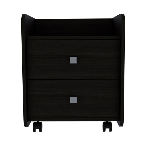 York Nightstand, Superior Top, Two Drawers, Four Casters