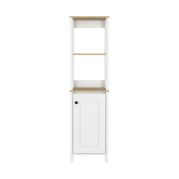 Arctic Linen Cabinet, With Four Shelves, Single Door Cabinet