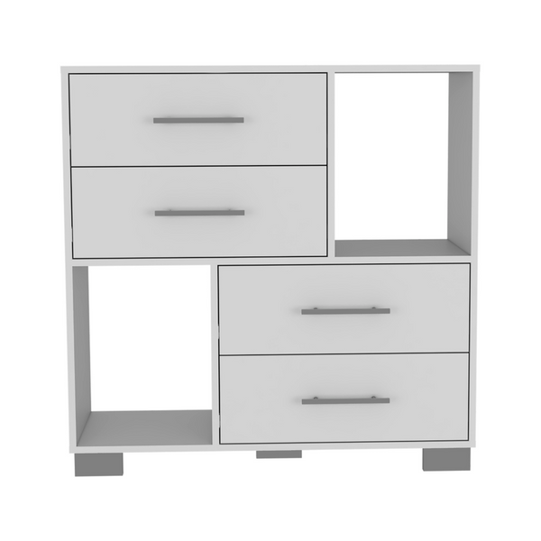 Sunflower Dresser, Four Drawers, Two Open Shelves