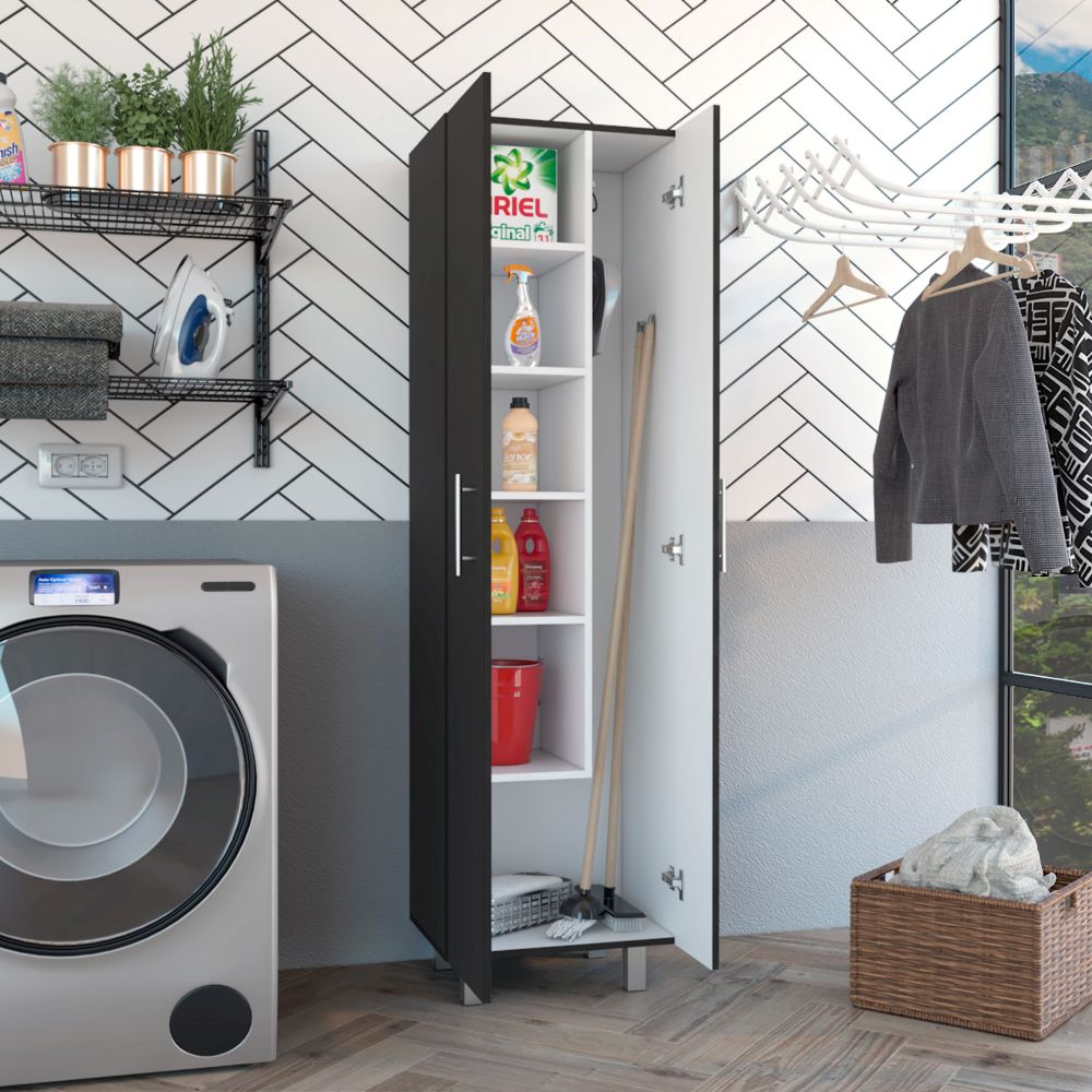 Freestanding shop broom closet