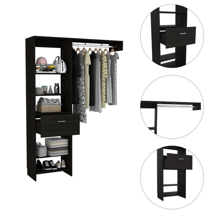 FM Furniture Norway Broom Closet Pantry with 5 Shelves - On Sale